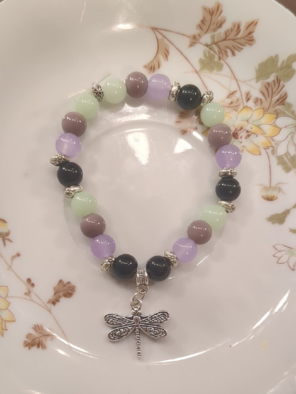 Handmade Dragonfly Charm Bracelet - Multi-Color